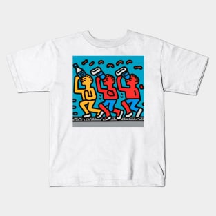 Funny Keith Haring, drink More water Kids T-Shirt